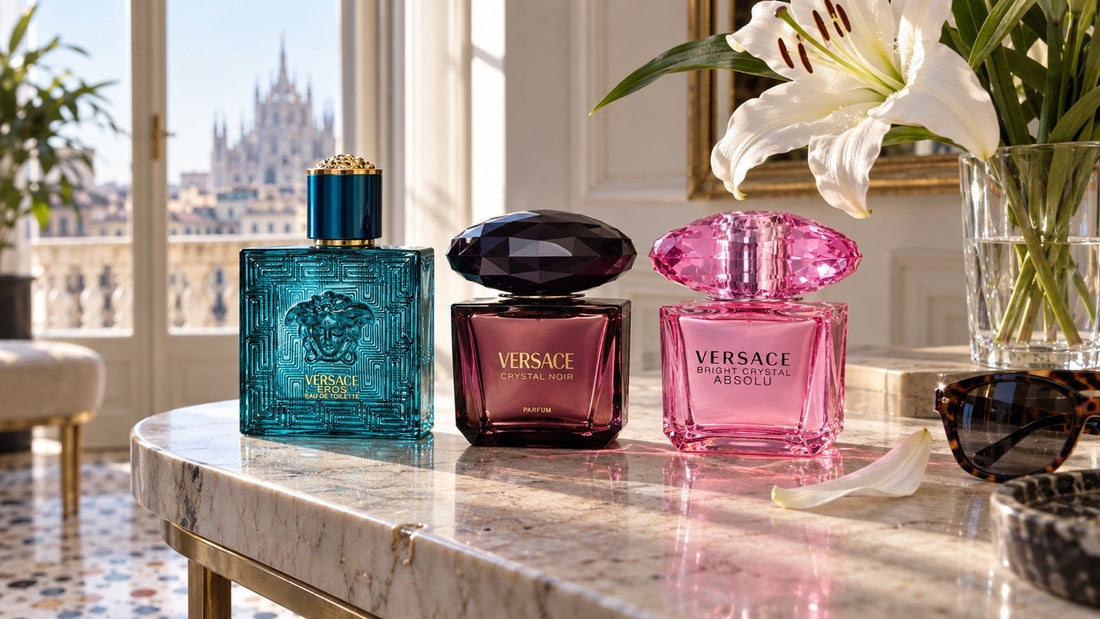 Versace Eros, Crystal Noir a Bright Crystal Absolu na konzoli v Miláně
