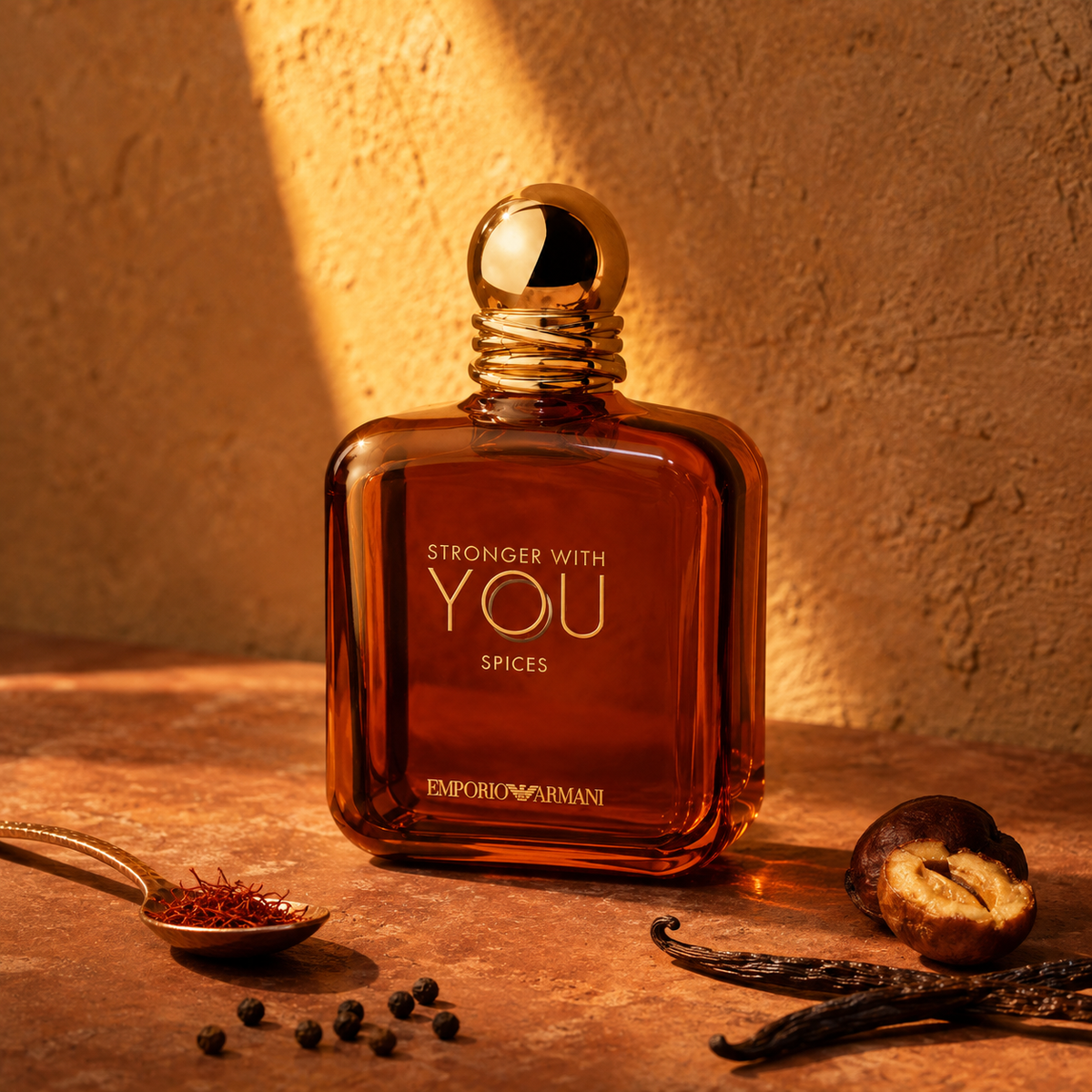 Armani Stronger With You Spices s kaštanem, šafránem a vanilkou v hřejivém zátiší – MrRizz
