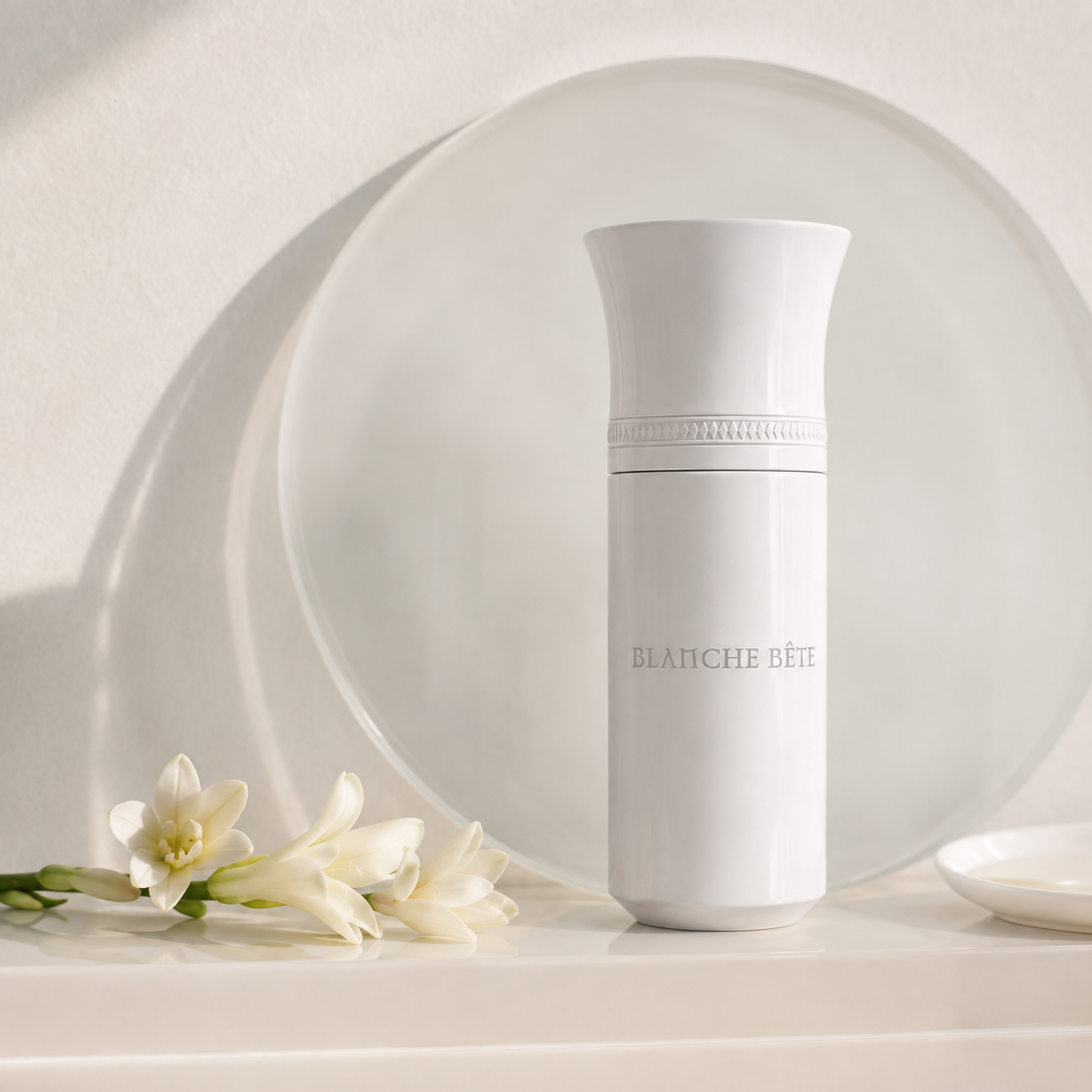 Blanche Bête Limited Edition v mléčně bílém zátiší s tuberózou a jemným stínem – MrRizz