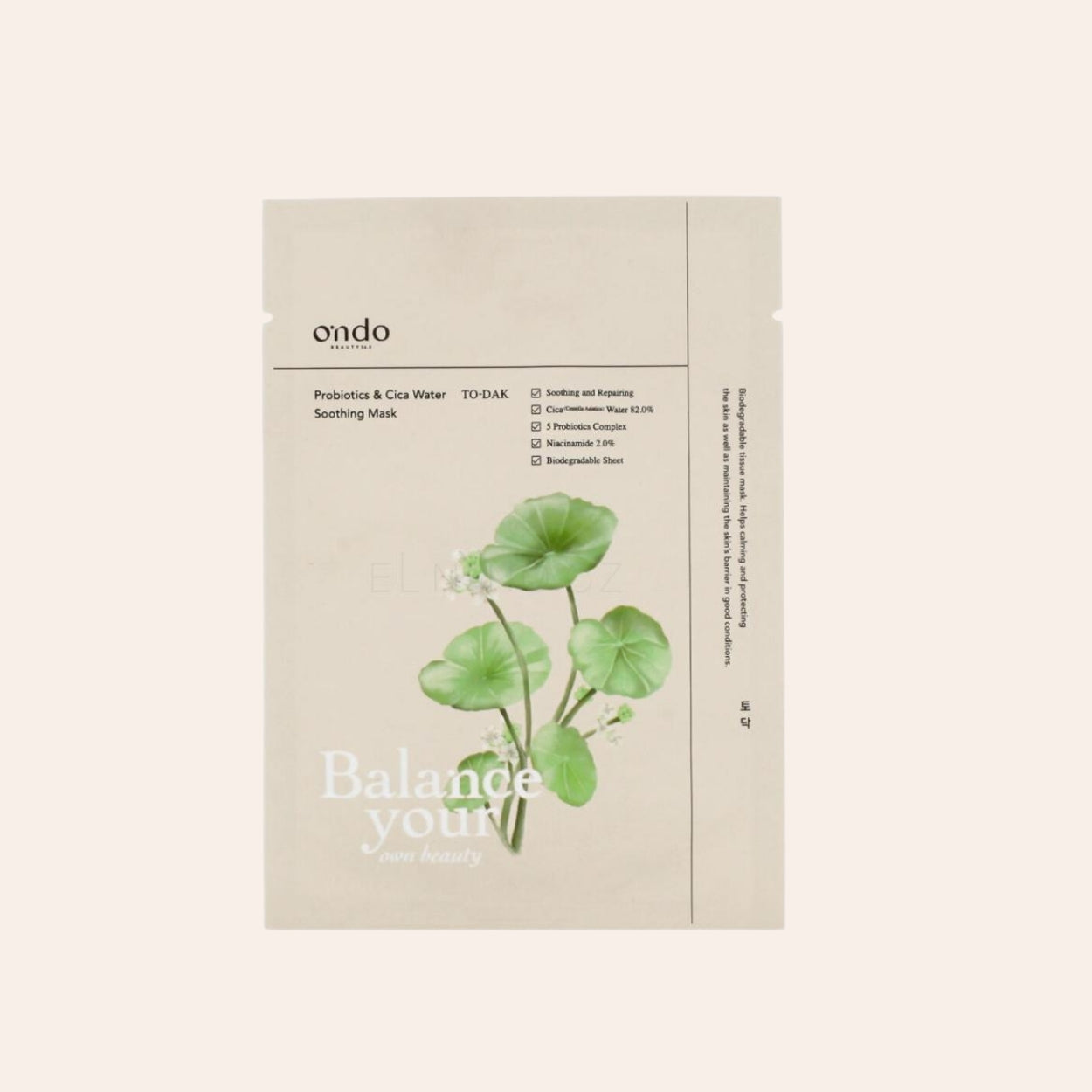 Ondo Beauty 36.5 TO-DAK Probiotika & Cica Wasser Beruhigende Maske 25 ml