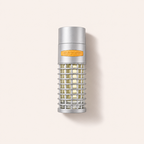 Flakon Al Haramain Sheikh EDP 85 ml na béžovém pozadí – MrRizz