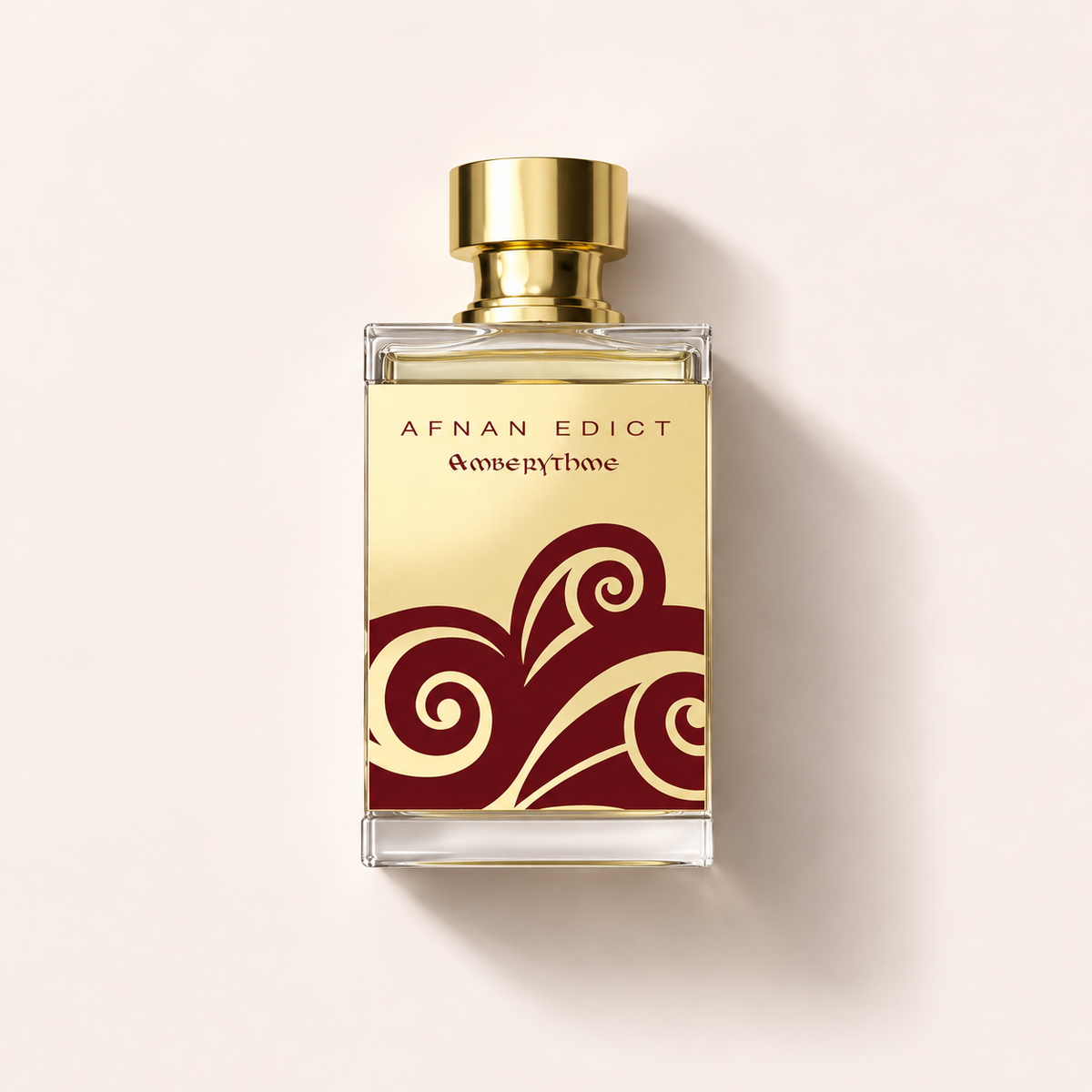 Flakon parfémového extraktu Afnan Edict Amberythme 80 ml na světlém pozadí – MrRizz