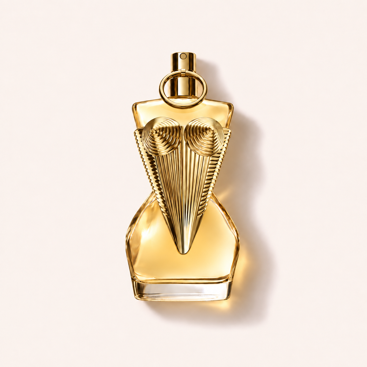 Flakon Jean Paul Gaultier Gaultier Divine EDP 100 ml na béžovém pozadí – MrRizz