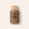 Flakon parfému Paris Corner Date Caramel EDP 100 ml na béžovém pozadí – MrRizz