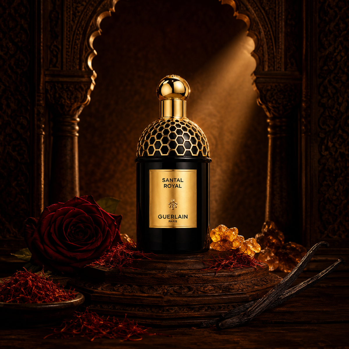Guerlain Santal Royal v emocionální palácové scéně se šafránem, růží a santalovým dřevem – MrRizz