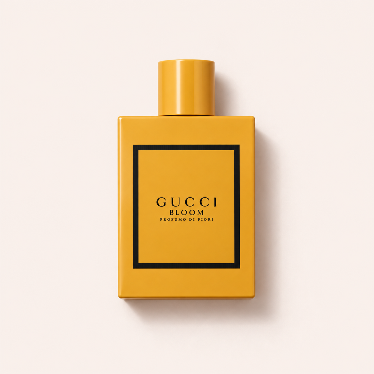 Žlutý flakon Gucci Bloom Profumo di Fiori EDP 100 ml s černě orámovanou etiketou – MrRizz