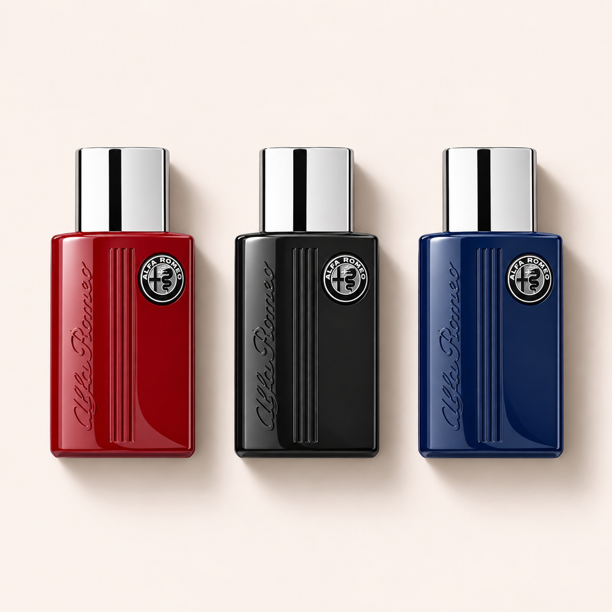 Sada Alfa Romeo Collection se třemi flakony toaletní vody Red, Black a Blue po 40 ml – MrRizz
