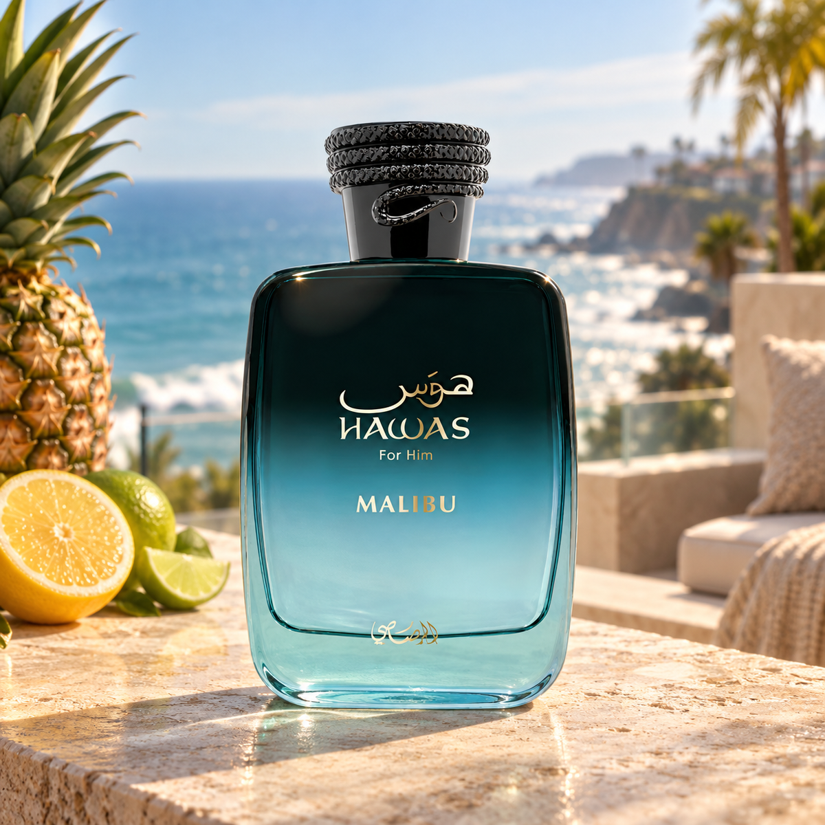 Rasasi Hawas Malibu EDP 100 ml – produkt v prostředí