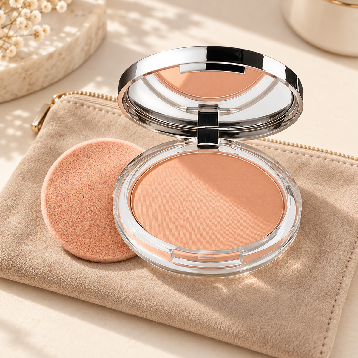 Clinique Stay-Matte Sheer Pressed Powder 7,6 ml – produkt v prostředí