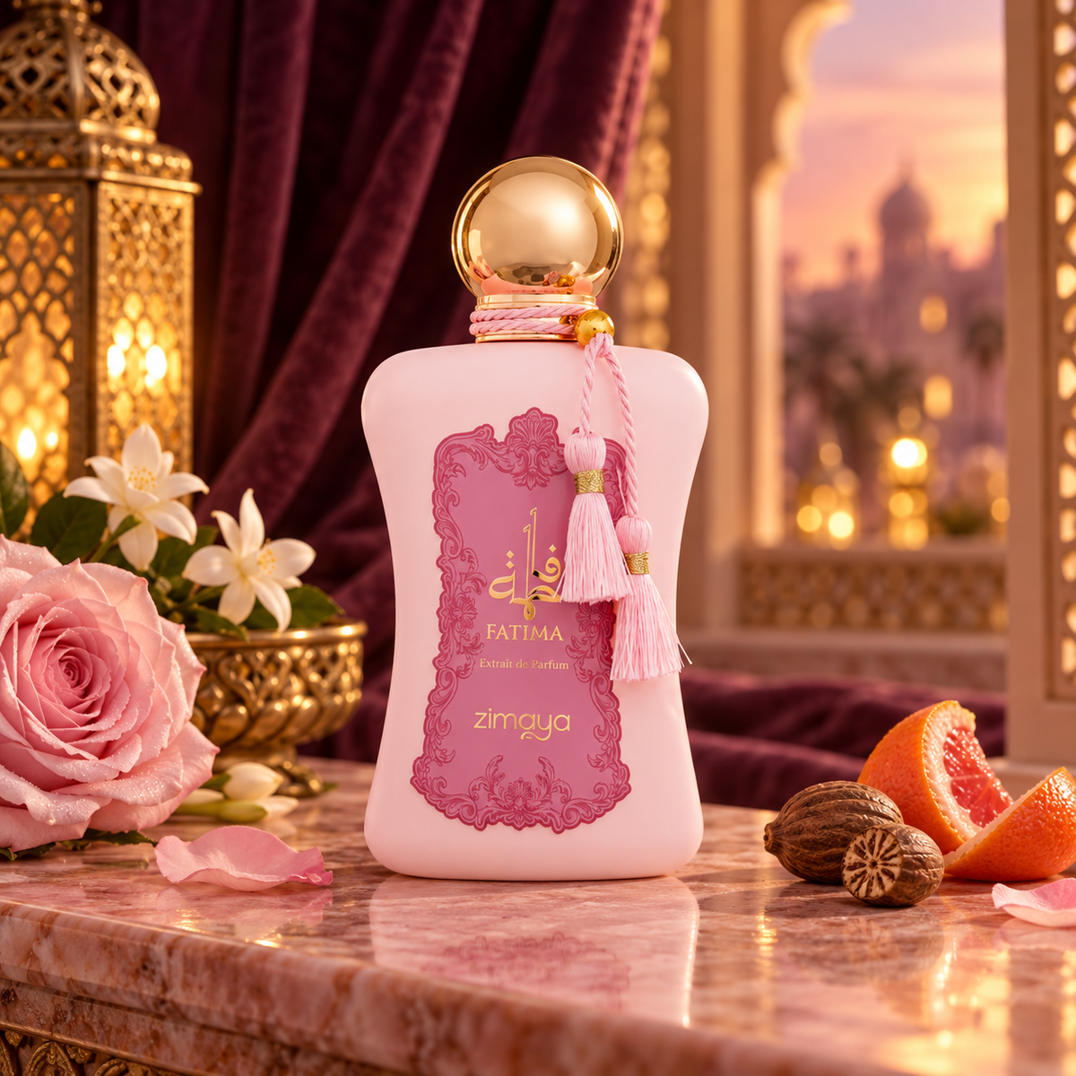 Zimaya Fatima Pink Extrait de Parfum 100 ml – produkt v prostředí