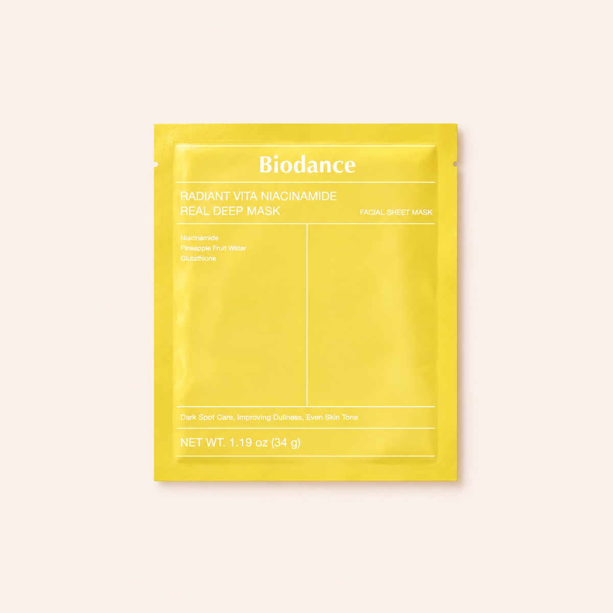 Biodance Radiant Vita Niacinamide Real Deep Mask 34 g – 1 maska