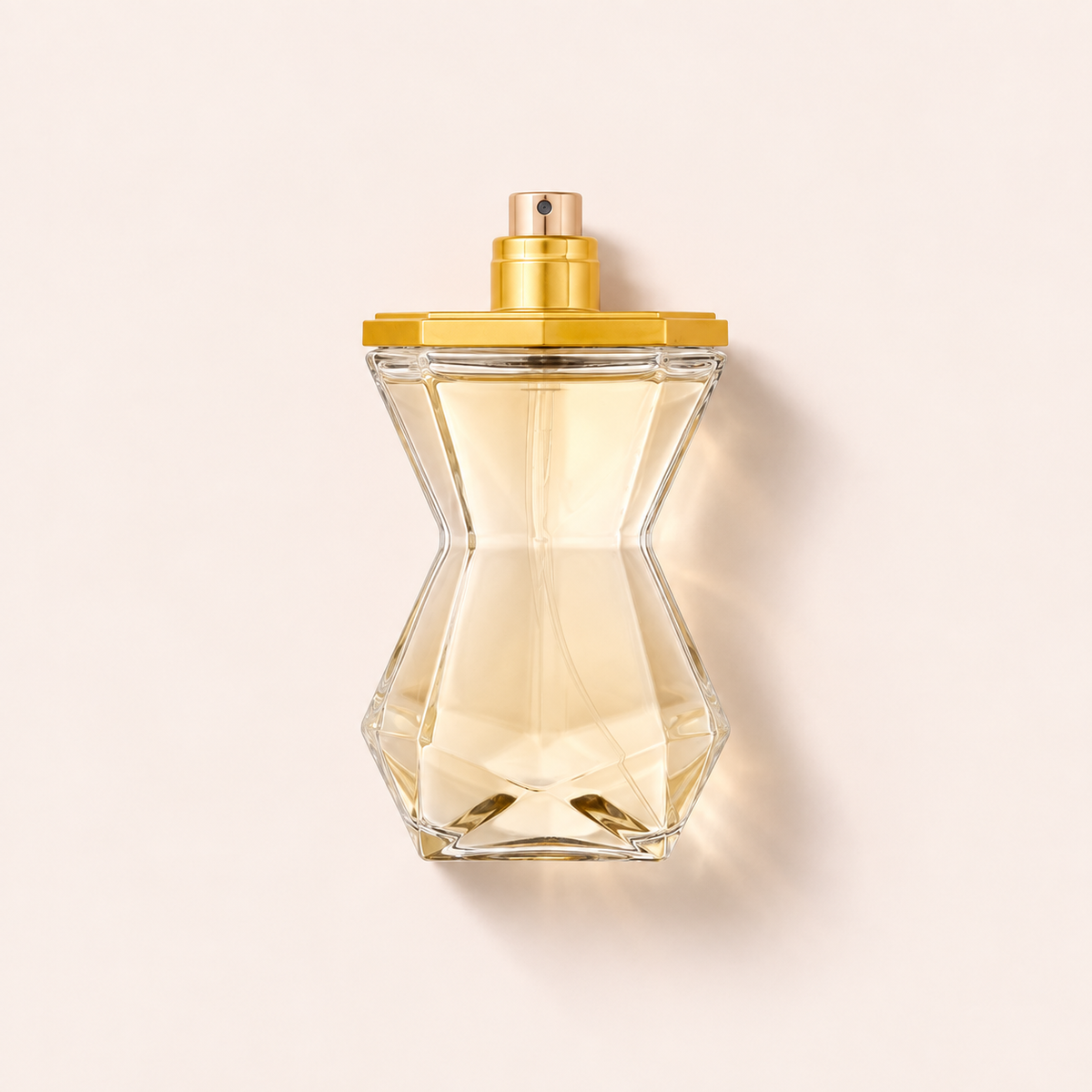 Průsvitný broušený flakon New Brand Prestige Cute EDP 100 ml tester se zlatým odkrytým rozprašovačem – MrRizz