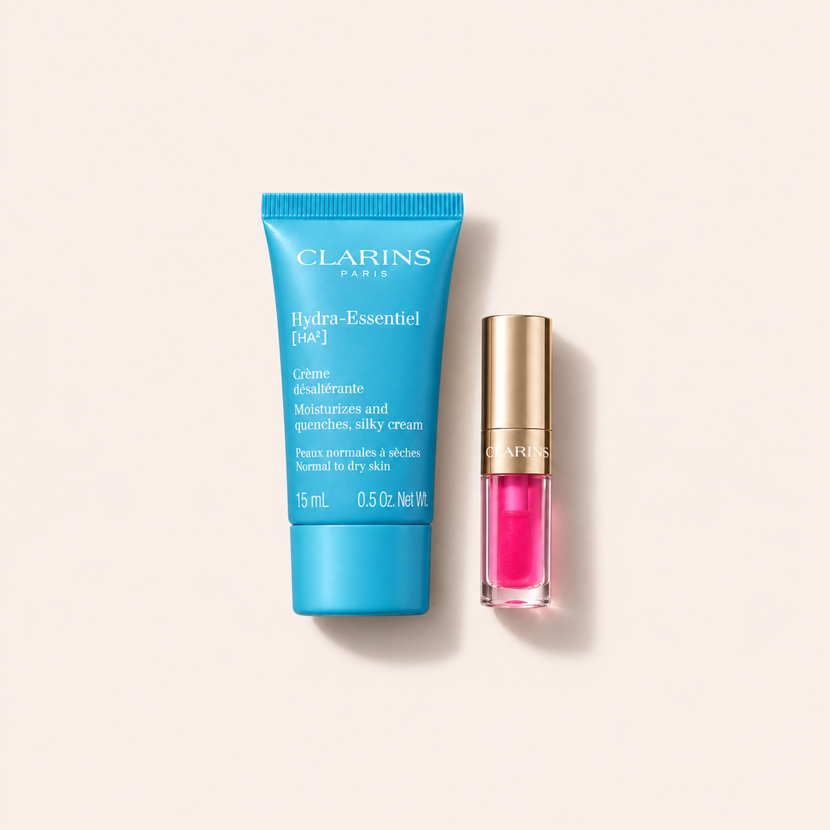 Clarins Hydration & Radiance Duo hydratační krém 15 ml a olej na rty 1,4 ml – MrRizz