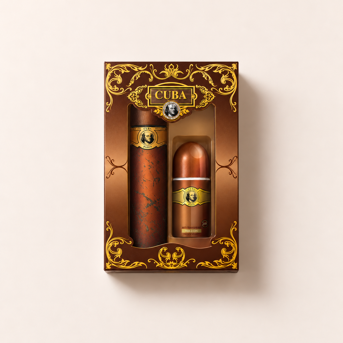 Cuba Gold dárková sada toaletní vody 100 ml a roll-on deodorantu 50 ml – MrRizz
