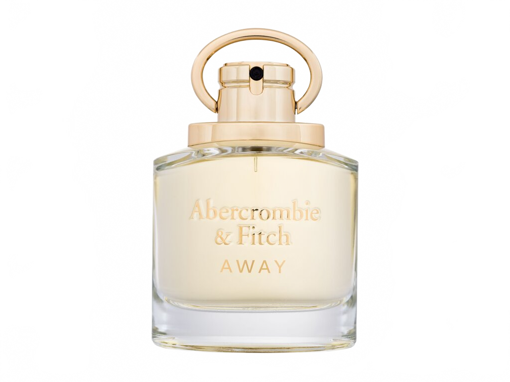 Flakon Abercrombie & Fitch Away EDP 100 ml na béžovém pozadí – MrRizz