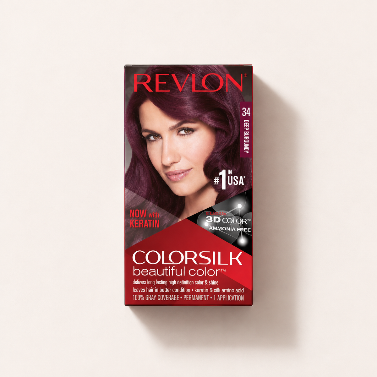 Revlon ColorSilk Beautiful Color – odstín 34 Deep Burgundy – MrRizz