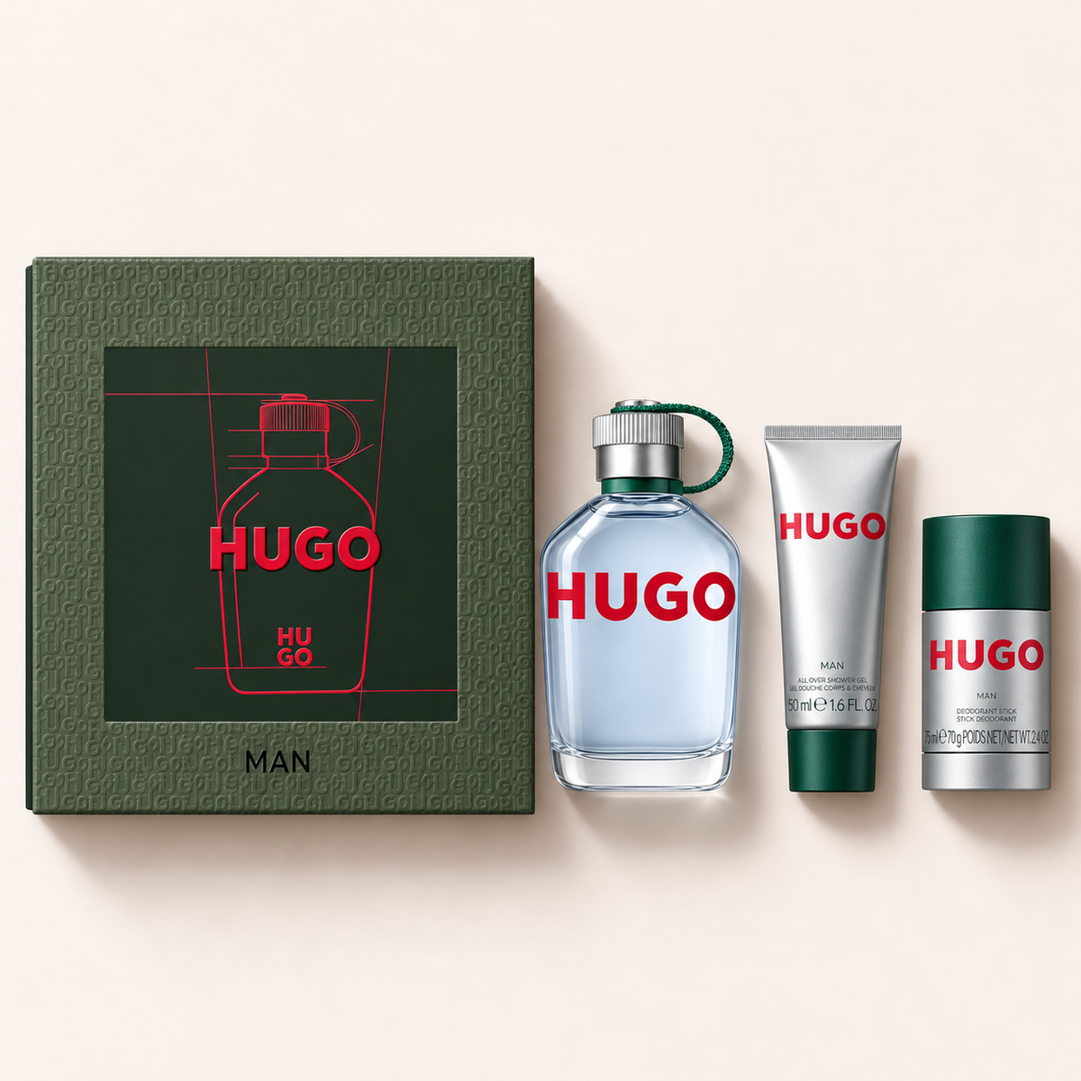 HUGO BOSS Hugo Man dárková sada 125 ml + sprchový gel 50 ml + deodorant 75 g – MrRizz