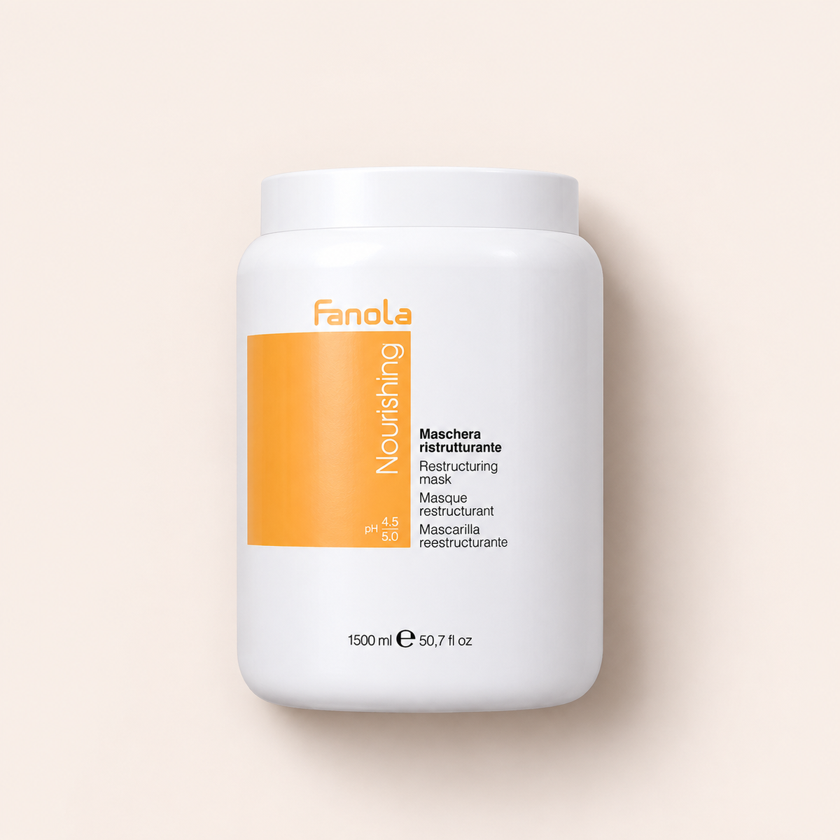 Maska na vlasy Fanola Nourishing 1500 ml na béžovém pozadí – MrRizz