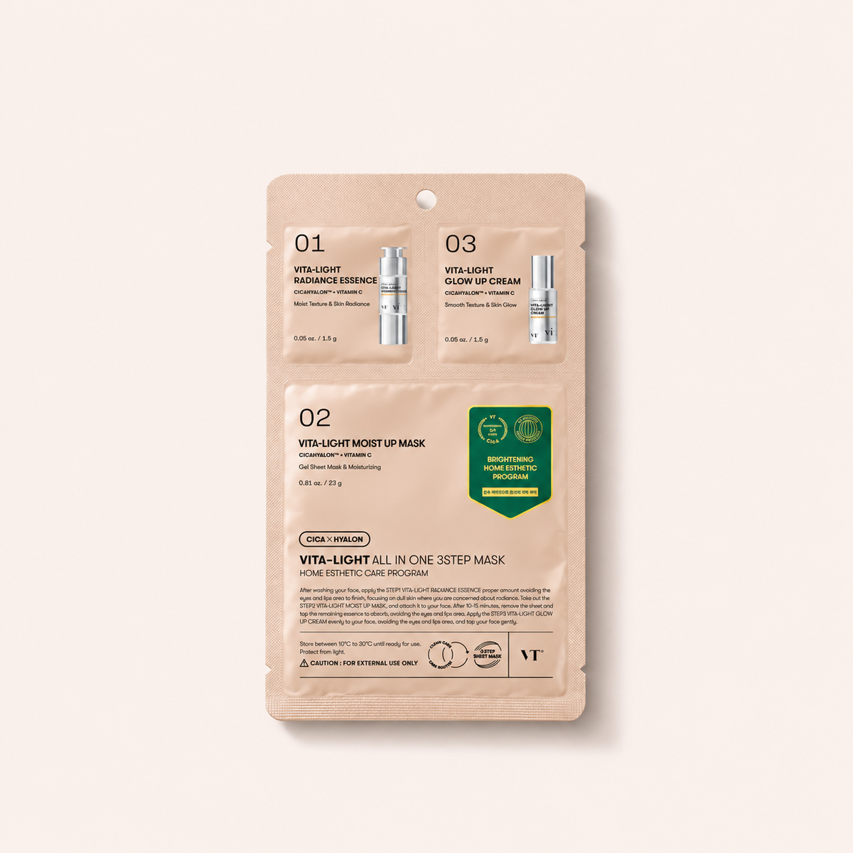 VT Cosmetics Vita Light All In One 3Step Mask – třístupňová pleťová maska – MrRizz