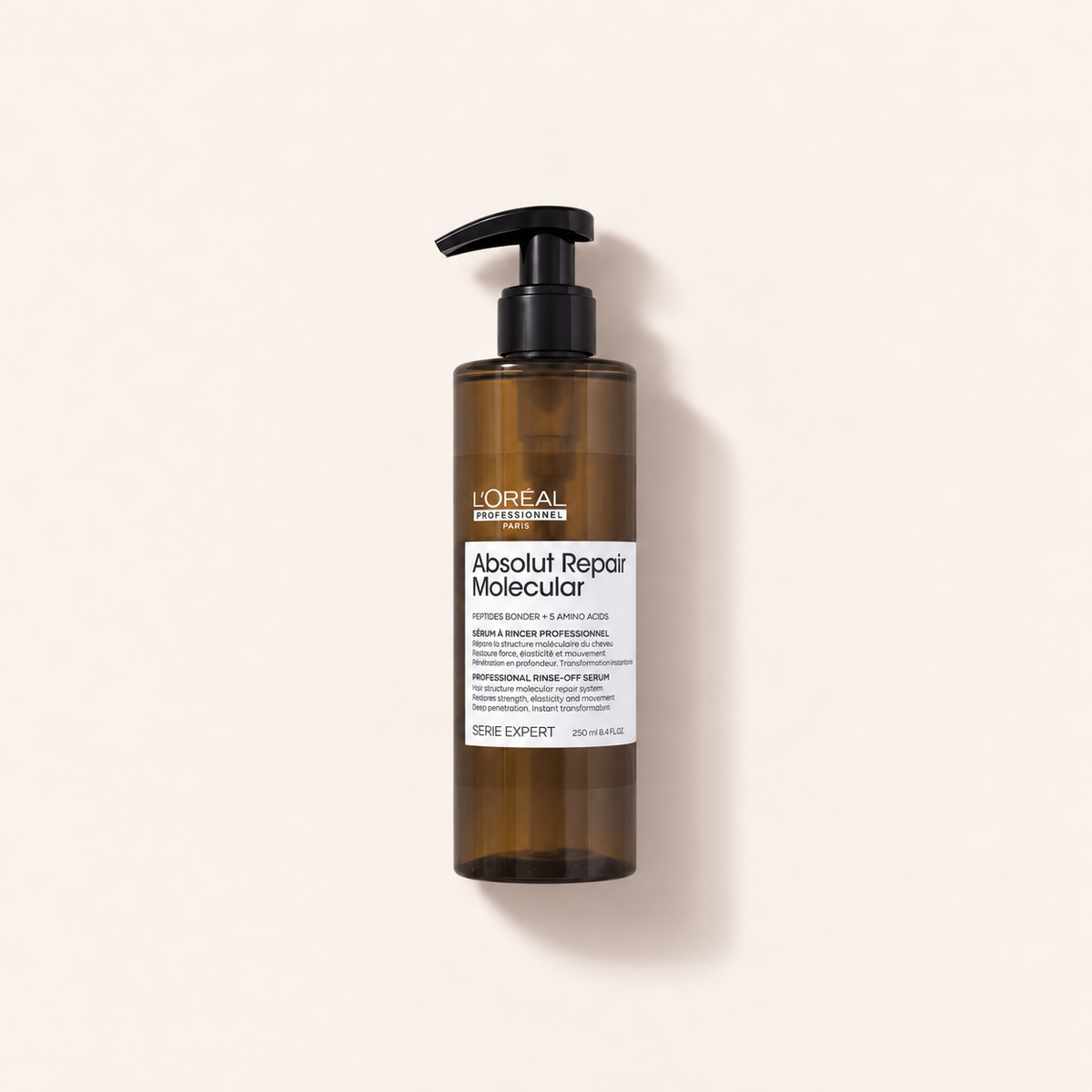 Balení L'Oréal Professionnel Absolut Repair Molecular Professional Rinse-Off Serum 250 ml na světlém pozadí – MrRizz