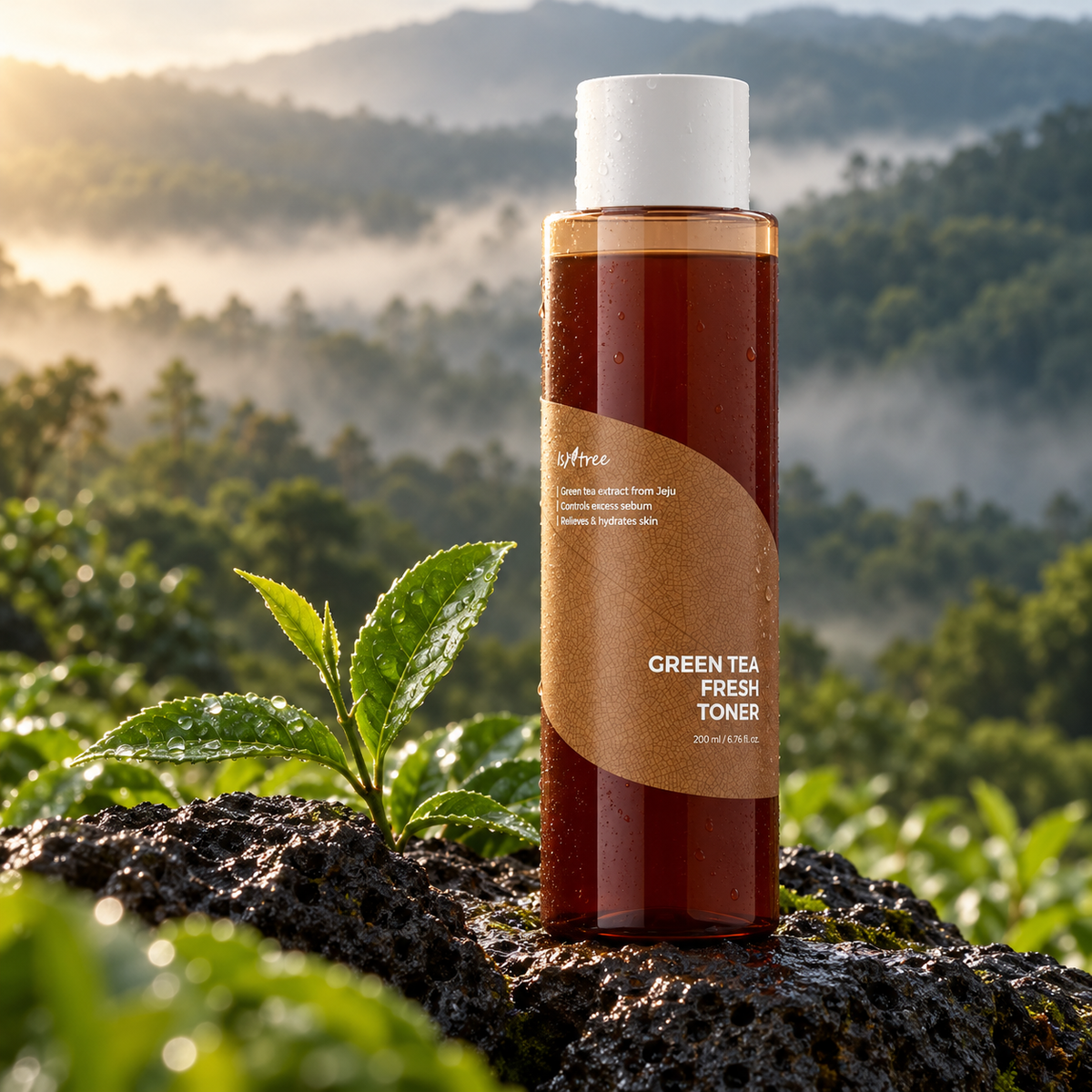 Isntree Green Tea Fresh Toner 200 ml – atmosférická fotografie – MrRizz
