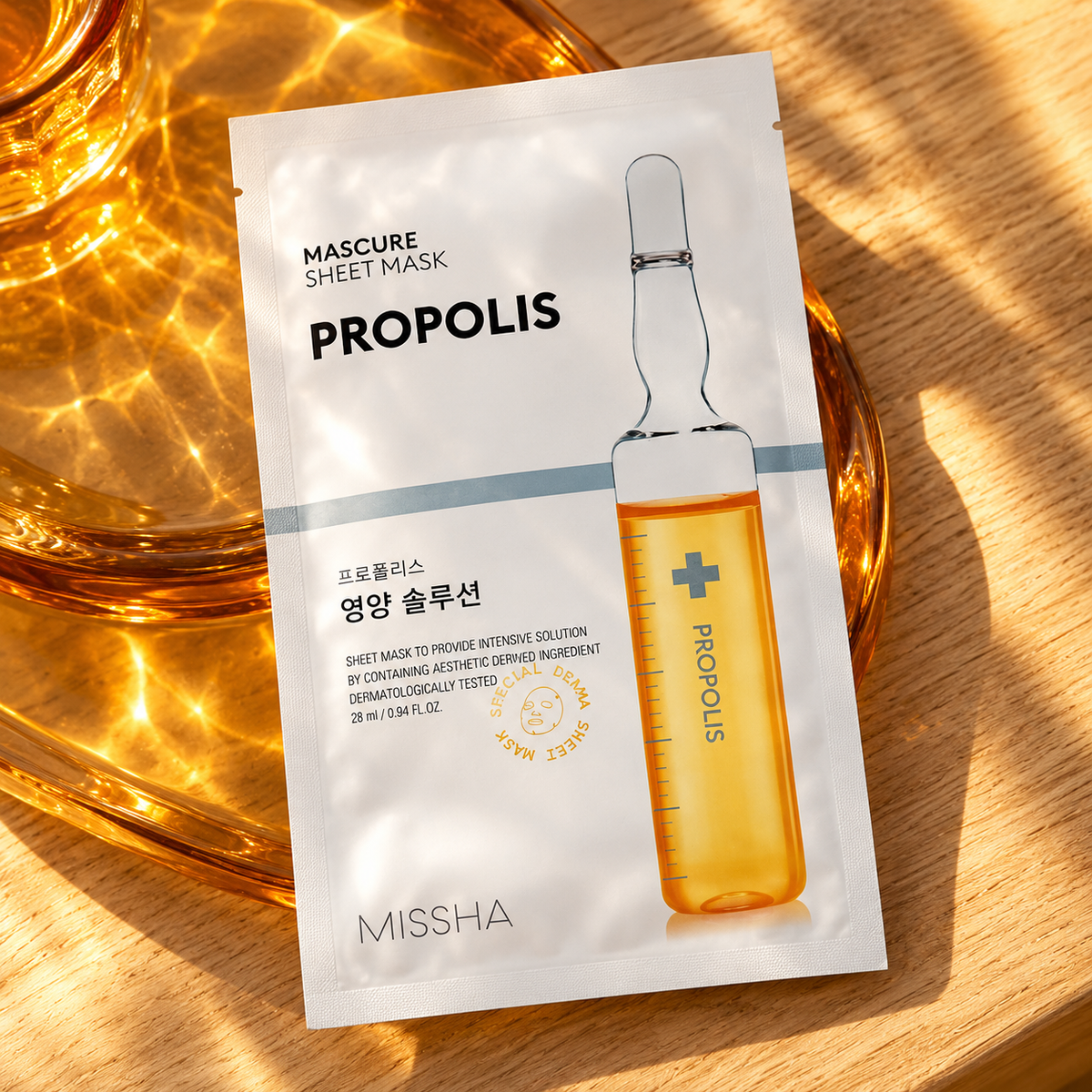 Missha Mascure Sheet Mask Propolis 28 ml – atmosférická fotografie – MrRizz