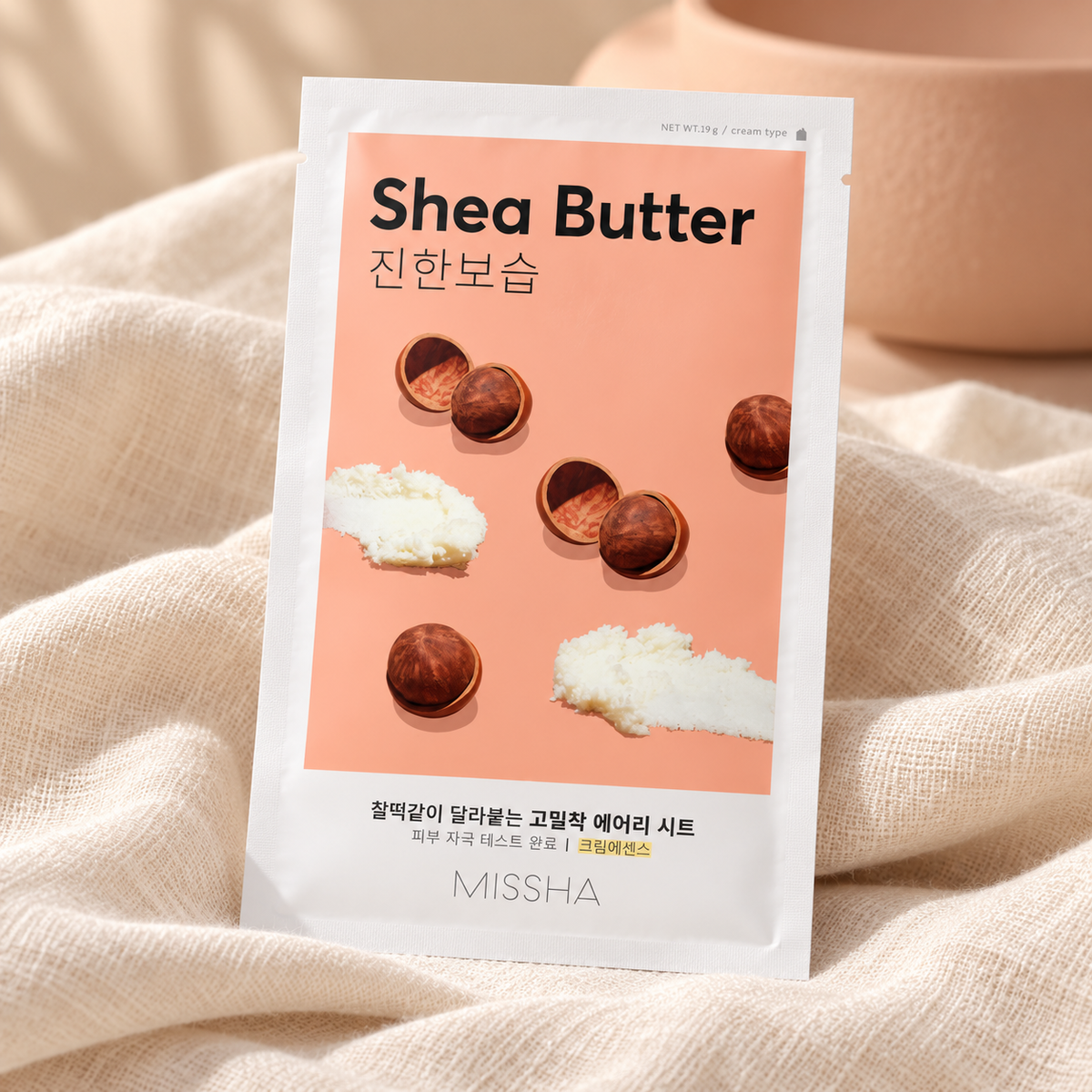 Missha Airy Fit Sheet Mask Shea Butter 19 ml – atmosférická fotografie – MrRizz