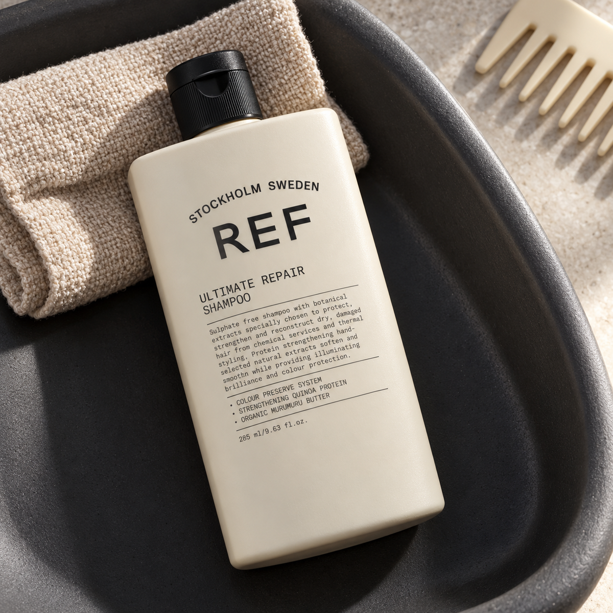 REF Ultimate Repair Shampoo Šampon 285 ml – atmosférická fotografie – MrRizz