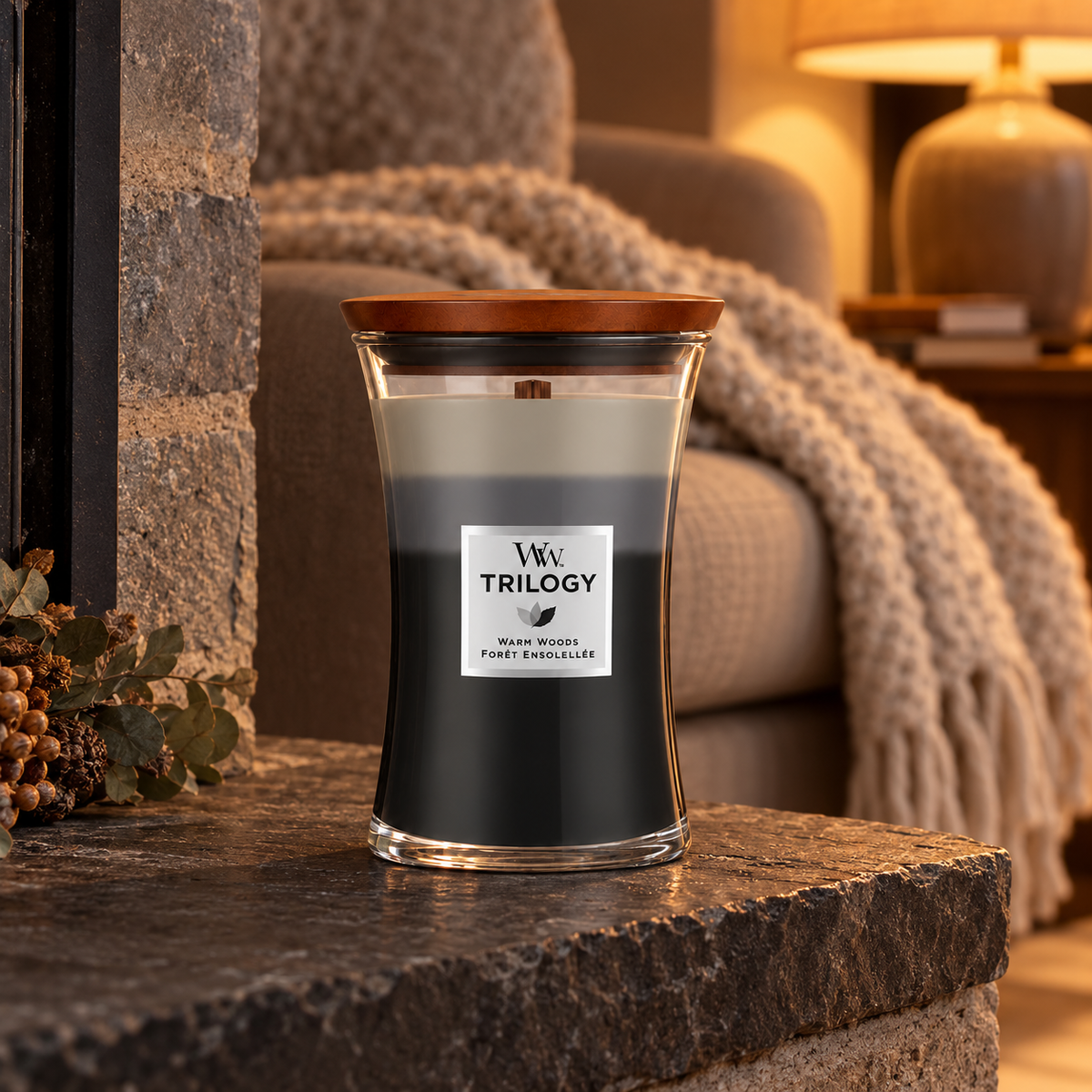WoodWick Trilogy Warm Woods 275 ml – atmosférická fotografie – MrRizz