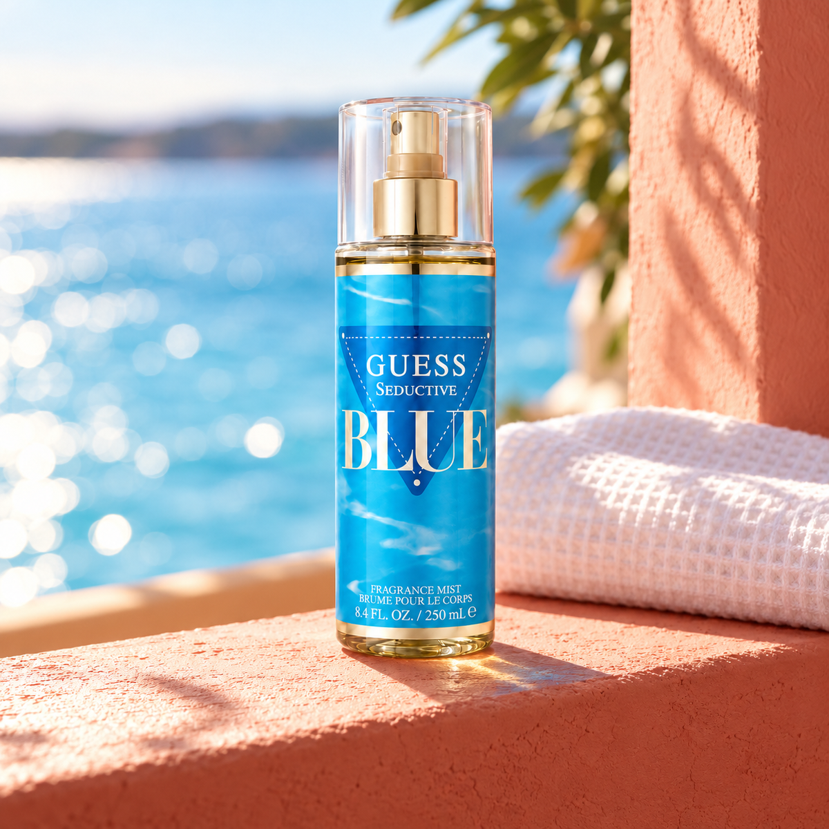 GUESS Seductive Blue Tělový sprej 250 ml – atmosférická fotografie – MrRizz