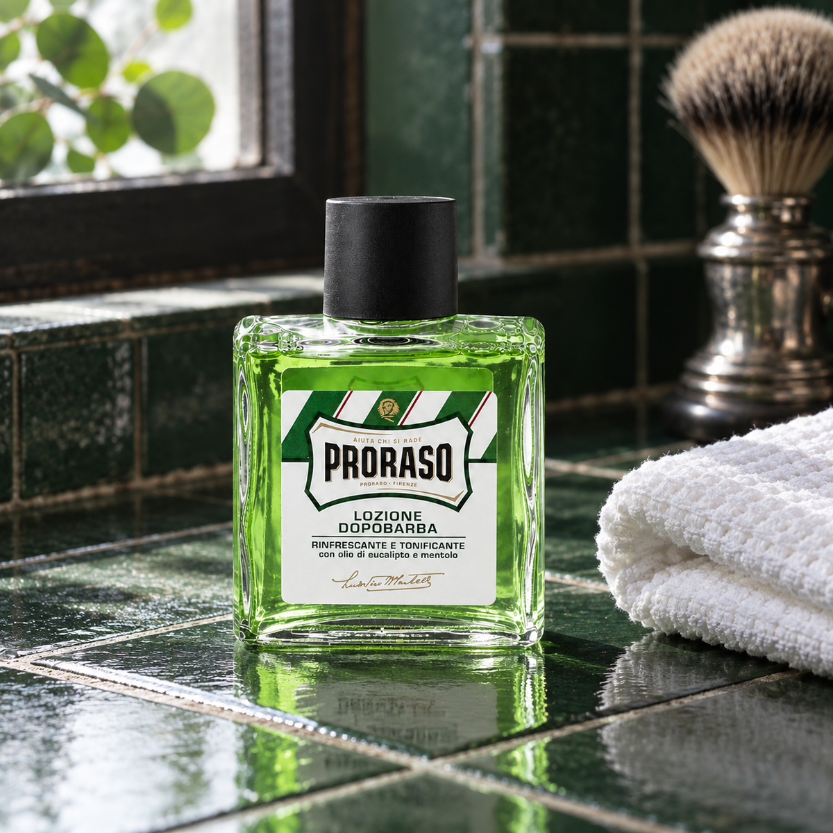 PRORASO Green After Shave Lotion 100 ml – atmosférická fotografie – MrRizz