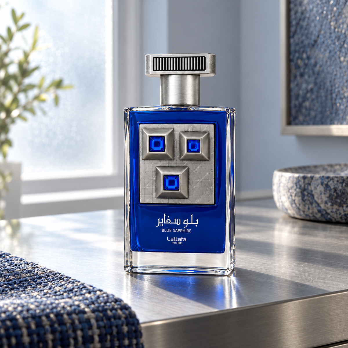 Lattafa Pride Blue Sapphire EDP 100 ml – atmosférická fotografie – MrRizz