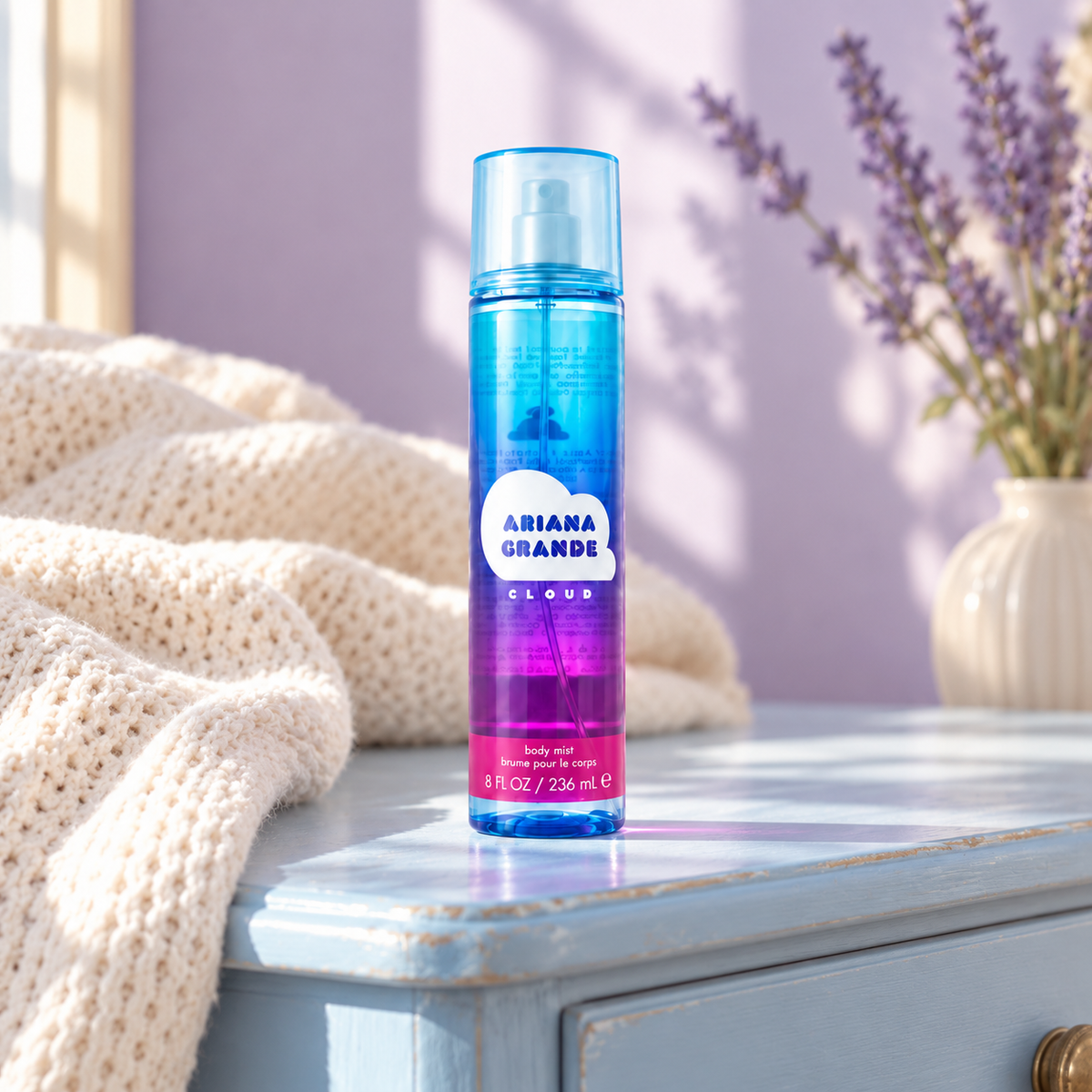 Ariana Grande Cloud Tělový sprej 236 ml – atmosférická fotografie – MrRizz