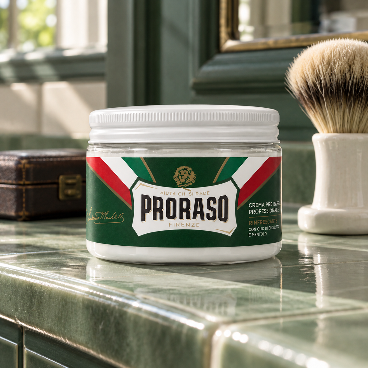 PRORASO Green Pre-Shave Cream 300 ml – atmosférická fotografie – MrRizz