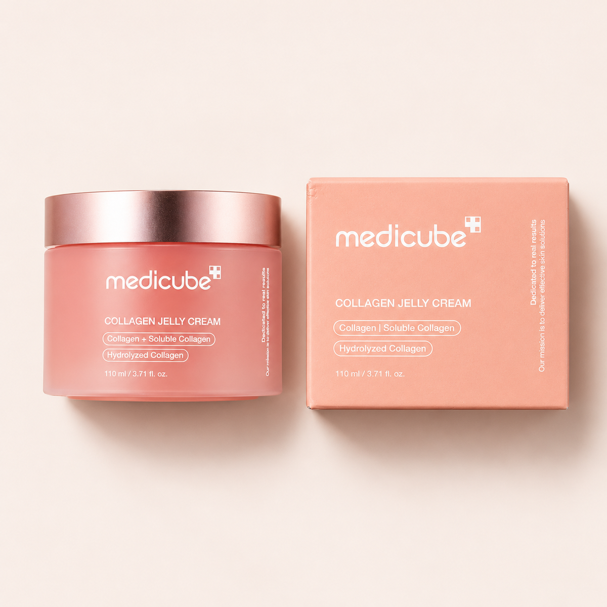 Medicube Collagen Jelly Cream 110 ml – výrobek s odpovídajícím obalem vleže – MrRizz