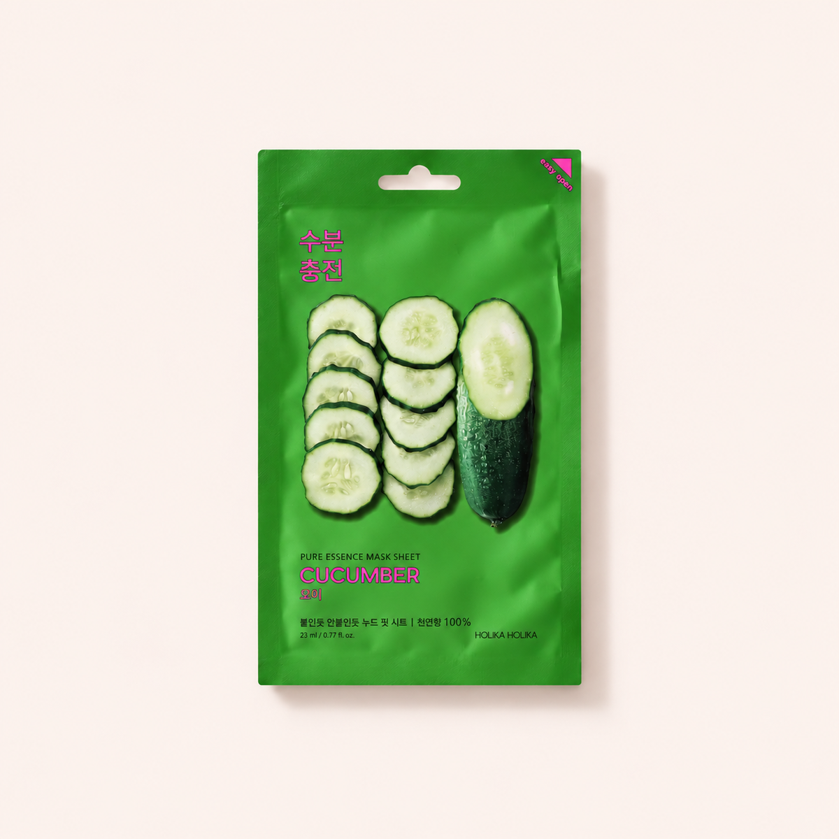 Holika Holika Pure Essence Mask Sheet Cucumber 23 ml – titulní produktová fotografie – MrRizz