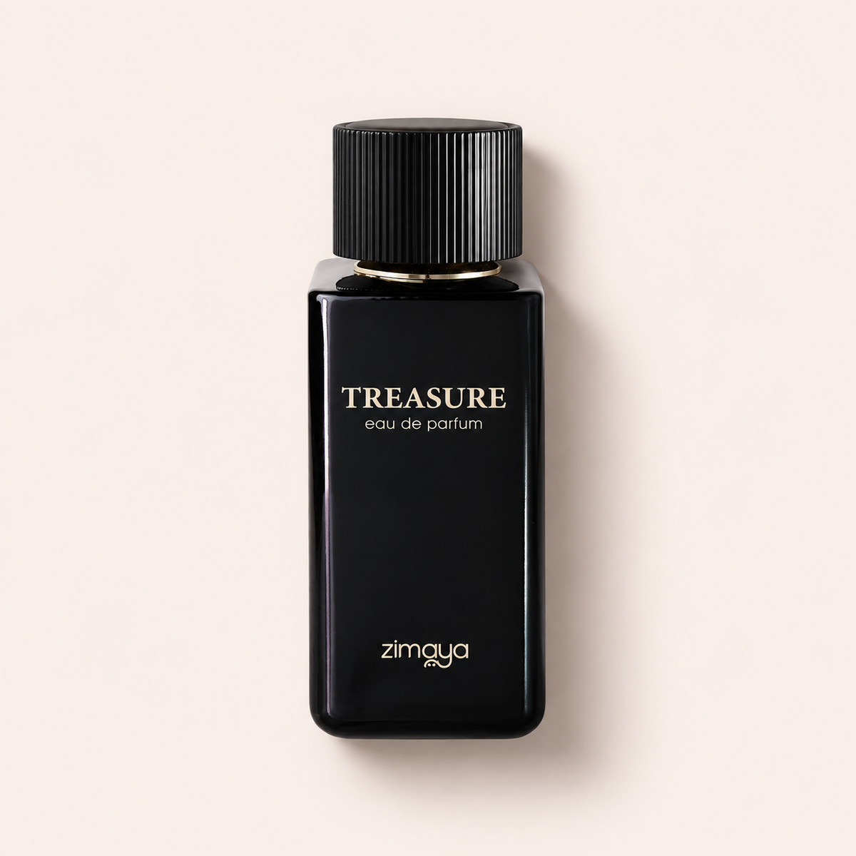 Zimaya Treasure EDP 100 ml, černý flakon na růžovém pozadí – MrRizz